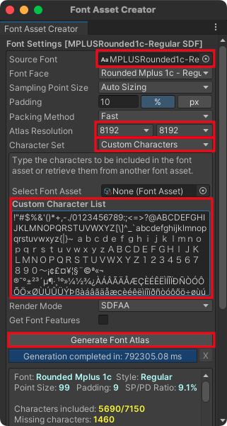 Font Asset Creator