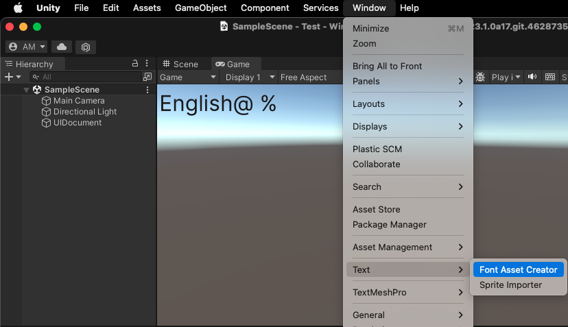 Font Asset Creatorを選ぶ