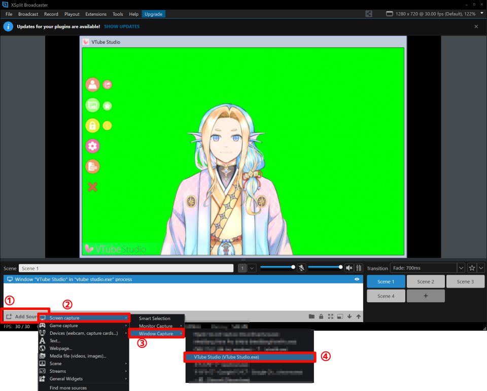 XSplit Broadcaster の設定